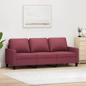 VidaXL Driezitsbank 180 cm stof wijnrood