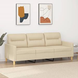 VidaXL Driezitsbank 180 cm stof crèmekleurig
