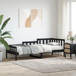VidaXL Slaapbank 90x190 cm massief grenenhout zwart