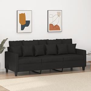VidaXL Driezitsbank 180 cm stof zwart