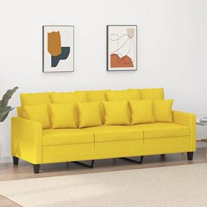 VidaXL Driezitsbank 180 cm stof lichtgeel