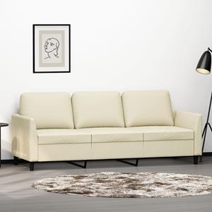 VidaXL Driezitsbank 180 cm kunstleer crèmekleurig