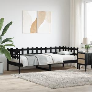 VidaXL Slaapbank 90x190 cm massief grenenhout zwart