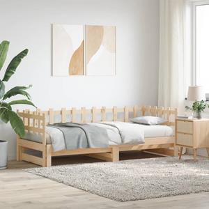 VidaXL Slaapbank uitschuifbaar massief grenenhout 2x(90x190) cm