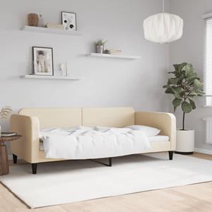 VidaXL Slaapbank 90x200 cm stof crèmekleurig