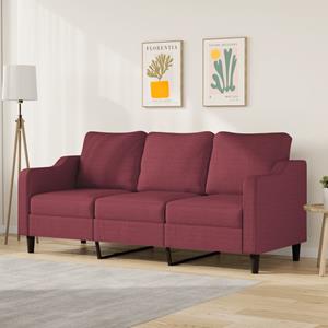 VidaXL Driezitsbank 180 cm stof wijnrood