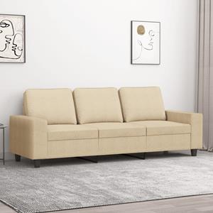 VidaXL Driezitsbank 180 cm stof crèmekleurig