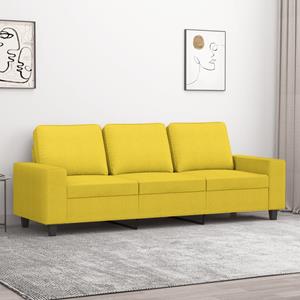 VidaXL Driezitsbank 180 cm stof lichtgeel
