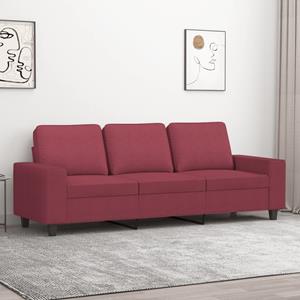 VidaXL Driezitsbank 180 cm stof wijnrood