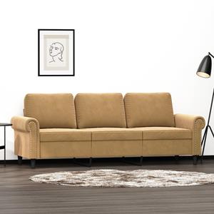 VidaXL Driezitsbank 180 cm fluweel bruin