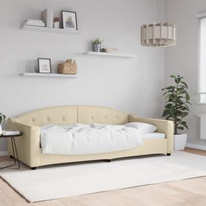 VidaXL Slaapbank 100x200 cm stof crèmekleurig
