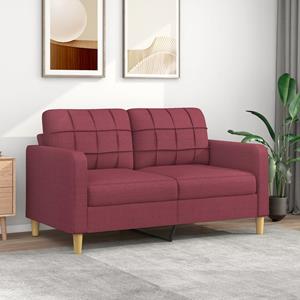 VidaXL Tweezitsbank 140 cm stof wijnrood