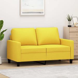 VidaXL Tweezitsbank 120 cm stof lichtgeel