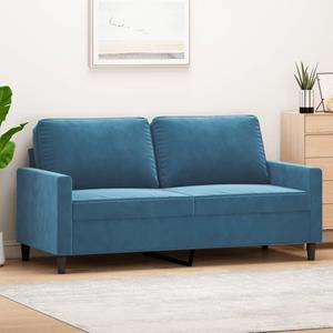 VidaXL Tweezitsbank 140 cm fluweel blauw