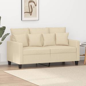 VidaXL Tweezitsbank 120 cm stof crèmekleurig