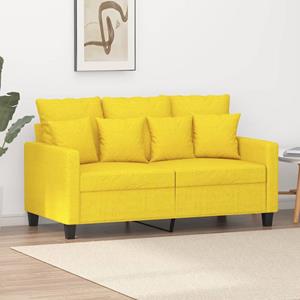 VidaXL Tweezitsbank 120 cm stof lichtgeel