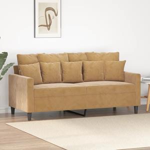 VidaXL Tweezitsbank 140 cm stof bruin