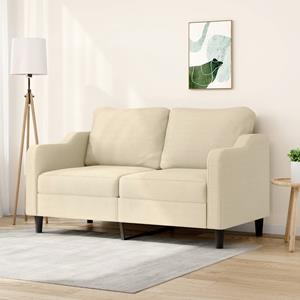 VidaXL Tweezitsbank 140 cm stof crèmekleurig