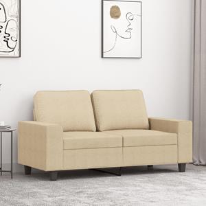 VidaXL Tweezitsbank 120 cm stof crèmekleurig