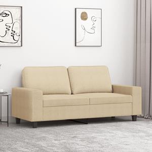 VidaXL Tweezitsbank 140 cm stof crèmekleurig