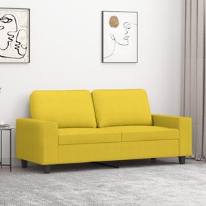 VidaXL Tweezitsbank 140 cm stof lichtgeel