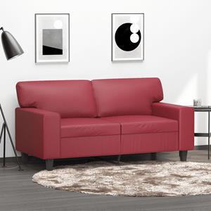 VidaXL Tweezitsbank 120 cm kunstleer wijnrood