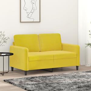 VidaXL Tweezitsbank 120 cm fluweel geel