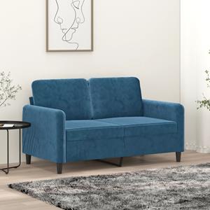 VidaXL Tweezitsbank 120 cm fluweel blauw