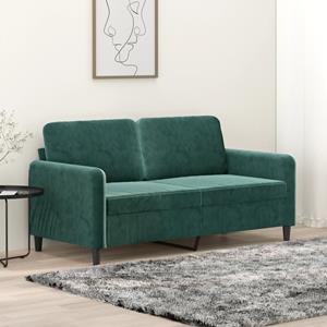 VidaXL Tweezitsbank 140 cm fluweel donkergroen