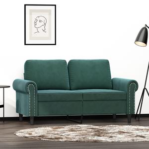 VidaXL Tweezitsbank 120 cm fluweel donkergroen