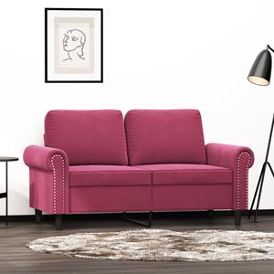 VidaXL Tweezitsbank 120 cm fluweel wijnrood