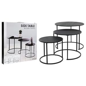 H&S Collec tion Bijzettafelset 3 st zwart