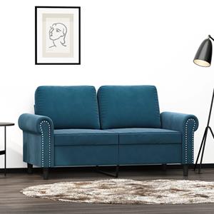 VidaXL Tweezitsbank 120 cm fluweel blauw