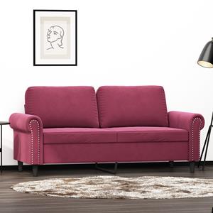 VidaXL Tweezitsbank 140 cm fluweel wijnrood