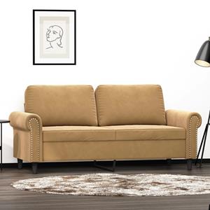 VidaXL Tweezitsbank 140 cm stof bruin
