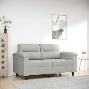 VidaXL Tweezitsbank 120 cm microvezelstof lichtgrijs