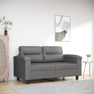 VidaXL Tweezitsbank 120 cm microvezelstof donkergrijs