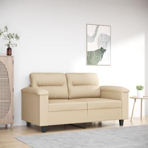 VidaXL Tweezitsbank 120 cm microvezelstof crème