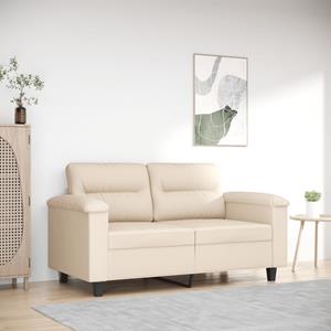 VidaXL Tweezitsbank 120 cm microvezelstof beige