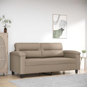 VidaXL Tweezitsbank 140 cm microvezelstof taupe