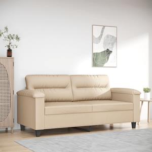 VidaXL Tweezitsbank 140 cm microvezelstof crème