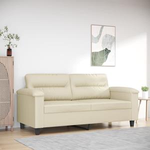 VidaXL Tweezitsbank 140 cm kunstleer crèmekleurig