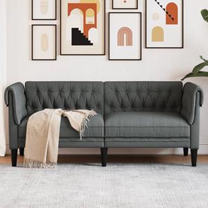 VidaXL Tweezitsbank Chesterfield-stijl stof donkergrijs