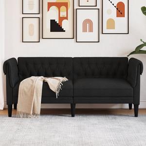 VidaXL Tweezitsbank Chesterfield-stijl stof zwart
