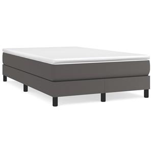 VidaXL Boxspring met matras kunstleer grijs 120x190 cm