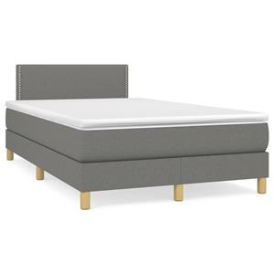 VidaXL Boxspring met matras stof donkergrijs 120x190 cm