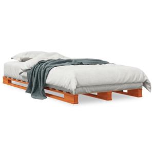 Palletbed massief grenenhout wasbruin 90x200 cm