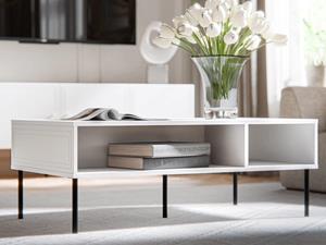 Mobistoxx Rechthoekige salontafel GUDRUN 110 cm wit