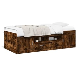 VidaXL Slaapbank met lades 100x200 cm bewerkt hout gerookt eikenkleur