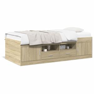 VidaXL Slaapbank met lades 75x190 cm bewerkt hout sonoma eikenkleurig